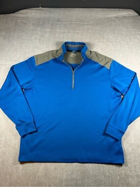 Nike Golf Tour Performance Dri-Fit 1/4 Zip Pullover Blue Gray XL